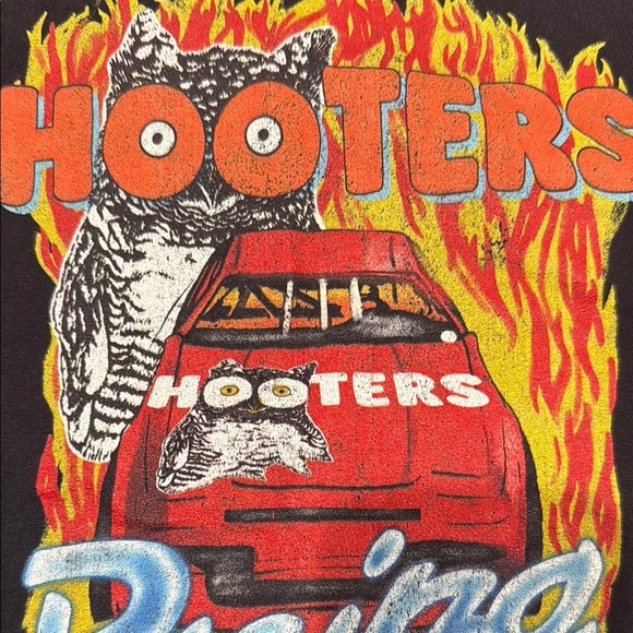 Hooters Black and Red Short Sleeve Tee with Car Graphic - Picture 2 of 4